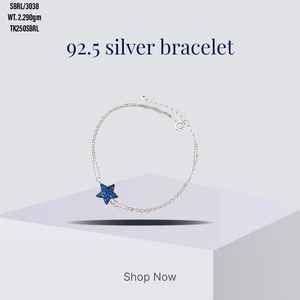 Natural Wholesale Handmade <b>Bracelet</b> Star Shaped Natural Blue Zircon Diamond Sterling <b>Silver</b> Gold Plated Plate <b>Bracelet</b> - Product Image 1