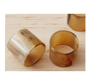 53 Anillos de Servilleta de Cuerno de Búfalo Elegantes y Modernos para Mesa de Comedor de Boda, Anillos de Servilleta Personalizados, Vajilla Ecológica - Product Image 1