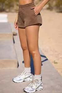 Women's New Cotton OEM Casual Gym <b>Shorts</b> with Blank <b>Belt</b> Pocket Undershirt Design - Product Image 4