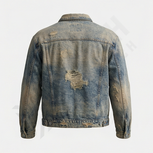 Chaqueta Vaquera Transpirable para Hombre, Chaqueta Vaquera Informal de Invierno de Algodón y Lana de Alta Calidad, Color Negro, para la Comodidad del Hombre - Product Image 2