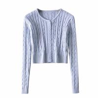 Cardigan court tricoté à capuche pour femme, col en V, anti-plis, manches longues, boutonné, grande taille, style châle, collection Automne Hiver