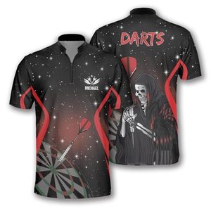 Maillot de sublimation personnalisé pour équipe de fléchettes avec tissu doux à séchage rapide, parfait pour les performances en tournoi et les entraînements quotidiens - Product Image 1