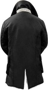 Abrigo de bombardero sueco de piel de vaca de cuero genuino para hombre de alta calidad, chaqueta de cuero frontal de lona forrada de Sherpa, abrigos de piel al por mayor - Product Image 4