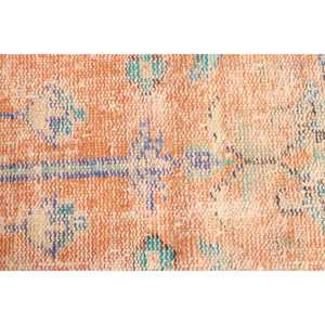 พรมวินเทจขนาดเล็ก 2.3x3.3 ฟุต พรมตุรกีขอบสีส้ม - Product Image 5