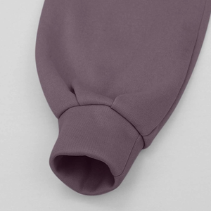 Conjunto de mujer de 2 piezas de gran tamaño Patrón sólido Sudadera con hombros caídos y pantalones de joggers con capucha incluida - Product Image 5