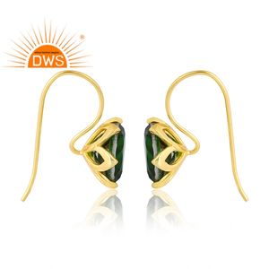 Nueva tendencia 925 Plata 18K chapado en oro Bio cromo diópsido doblete pendiente de piedras preciosas para mujeres fabricante de joyería personalizada - Product Image 4