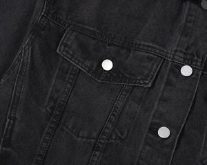 แจ็กเก็ตผ้ายีนส์สำหรับผู้ชายเสื้อแจ็กเก็ตผ้ายีนส์แนวฮิปฮอปแบรนด์แฟชั่นตามสั่ง - Product Image 5