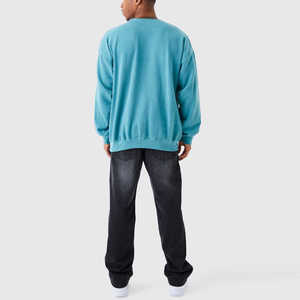 Sweat-shirt à col rond en molleton lourd avec impression de logo personnalisé pour homme, best-seller, basiques, pull-over pour homme, sweat-shirt en molleton délavé - Product Image 6