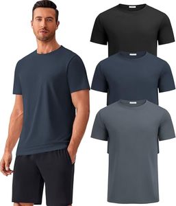 T-shirt de sport pour homme à manches courtes en coton et élasthanne, écologique, séchage rapide, respirant, impression sérigraphique, design personnalisable - Product Image 1