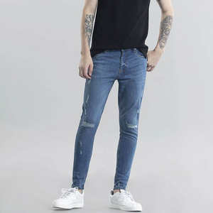 กางเกงยีนส์ผู้ชายผ้าแห้งเร็วดีไซน์ใหม่ไซส์ปกติ - Product Image 4