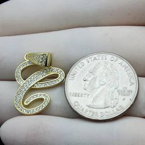 Colgante con Letra del Alfabeto C, Colgante de Diamante Moissanite sin Cadena, Plata de Ley 925, Estilo Iced Out, Regalo de Cumpleaños, Colgante con Letra - Product Image 3
