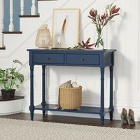 Table console en bois classique pour chalet de ferme et maisons d'inspiration vintage avec charme rustique et rangement fonctionnel