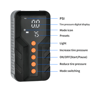 Démarreur de voiture portable 5 en 1, 120W, en matériau ABS, booster <span class=keywords><strong>12</strong></span> volts avec <span class=keywords><strong>gonfleur</strong></span> pour batterie de véhicule et recharge de téléphone portable - Product Image 3