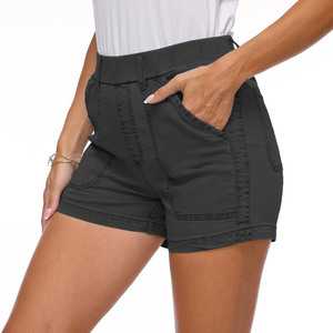 Pantalones cortos de motociclista lisos de cintura alta para correr y entrenamiento para mujer - Product Image 5