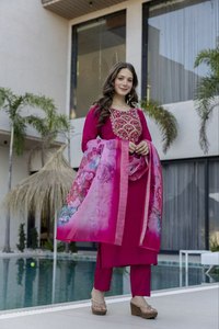 Beautiful Neck Design Daily & Office Party Special Straight Cut Border Traditional <b>Kurti</b> / Kurta Set At Reasonable Price 2026 - Product Image 2