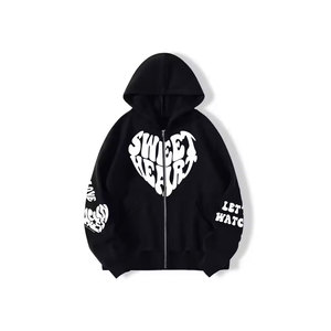 เสื้อฮู้ดพิมพ์ลายพัฟขนาดใหญ่พิเศษเสื้อผ้าแฟชั่นสีทึบทำจากโพลีเอสเตอร์/ ผ้าฝ้ายขายส่งทันสมัยไซส์พิเศษ - Product Image 6