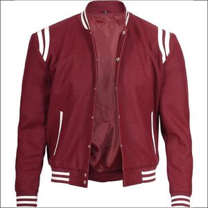 Chaqueta Varsity Personalizable para Hombre de Alta Calidad con Bordado Chenille, Mangas de Cuero, Chaqueta de Invierno de Moda con Logotipo Frontal y Cuello en V - Product Image 2