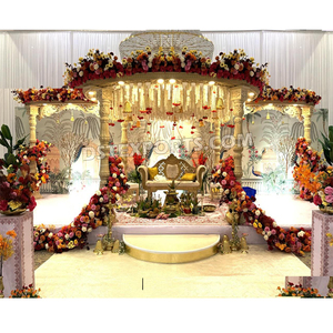 Lujosa boda Aspecto de madera Fibra Avni Mandap Aspecto de madera Floral Avni Mandap Gujarati Decoración DE BODA Aspecto de madera FRP Mandap EE. UU. - Product Image 1