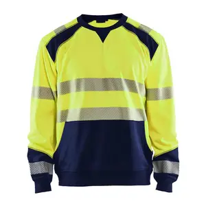 Kaus keselamatan visibilitas tinggi Sweatshirt Hi Vis Viz pakaian kerja visibilitas tinggi kaus keringat keselamatan bulu domba kerja reflektif