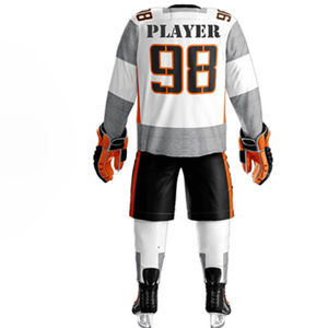 Ensemble d'entraînement en polyester pour adultes personnalisable OEM, multicolores, imprimé par transfert thermique, écologique, imperméable, hockey sur glace - Product Image 2