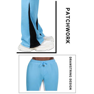 <b>Men's</b> Custom Breathable High Quality Casual Flared Sweat Pants Patchwork Drawstring Waistband <b>Flare</b> Sweatpants for <b>Men</b> - Product Image 6