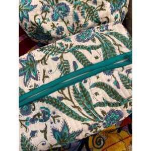 Bolsa Cosmética Bohemia Costera Grande con Cremallera, Estuche Bordado Ecológico Portátil con Patrón Costero para Gran Almacenamiento - Product Image 5