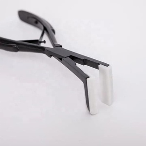 Tape in Plier For Hair Extensions Black Plasma Color Surgical Grade Stainless Steel with Custom Logo And Leather Pouch - Product Image 2