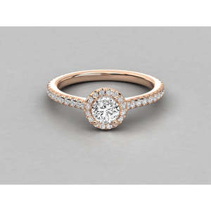Bague de fiançailles solitaire en or massif 14 carats avec diamant naturel taille brillant pour femme - Bijou élégant et luxueux - Product Image 5