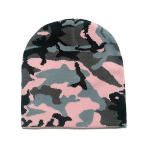 Jacquard <b>Beanie</b> Custom Printing Winter Camo Knitted Cap Outdoor Cycling <b>Wool</b> Hat Cuffless Camouflage jacquard <b>beanie</b> - Product Image 4