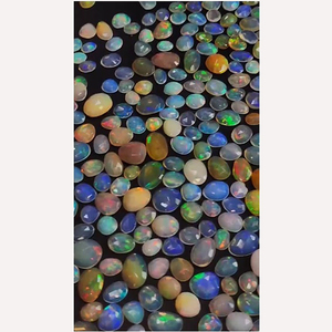 640 pièces d'opale éthiopienne naturelle de 6 mm à 14 mm, cabochon facetté, lot de 410 carats, Iroc Sales, pierre précieuse de haute qualité, dos plat, coupe rose, 230 $ US - Product Image 2