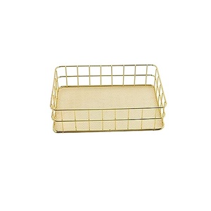 Ensemble de 3 corbeilles à fruits en fer forgé avec antiquité en cuivre pour le rangement à domicile panier rectangulaire en fil de cuivre pour l'artisanat - Product Image 3