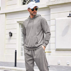 Latest Winter Collection High Quality 100% Cotton Breathable Eco-Friendly Baggy Tracksuit Plain Straight Leg Fleece Heavyweight - Product Image 1