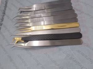 Professional <b>Eyelash</b> <b>Tweezers</b> Stainless Steel Line Design Handle Dumont Lash <b>Tweezers</b> Custom Label Best lash Extension <b>Tweezers</b> - Product Image 5