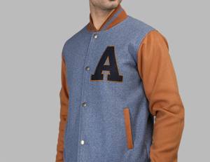 OEM Custom Chenille Broderie Laine PU Manches Avant Confortable Couleur Personnalisée Baseball Bomber Letterman Varsity Jacket - Product Image 3