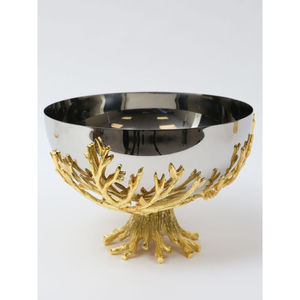 Cuenco decorativo de latón dorado de diseñador elegante, centro de mesa de lujo, acento para el hogar moderno, sala de Estar, comedor, decoración espacial - Product Image 4