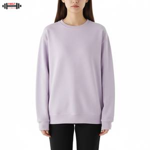 Sweat-shirt pour femme à col en V, en molleton épais, à manches longues, style streetwear d'hiver, coupe oversize, épaules tombantes, devant luxueux, respirant, 2 pièces - Product Image 1
