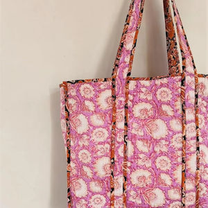 Luxury Premium <b>Floral</b> Print <b>Tote</b> <b>Bag</b> Waterproof Indian Manufactured Premium <b>Tote</b> <b>Bag</b> with Canvas Lining Made in India Exporter - Product Image 1