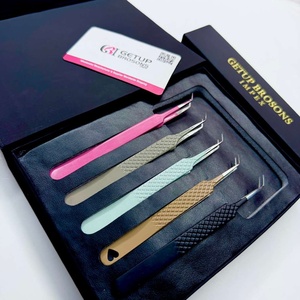 แหนบต่อขนตาคุณภาพสูง GETUP BROSONS IMPEX 45 องศา ปลายเรียบ สแตนเลสสตีล หลายสี ด้ามจับเพชร - Product Image 2