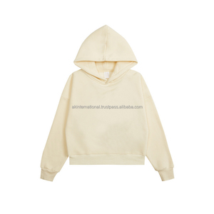 เสื้อฮู้ดคอตตอนสำหรับผู้หญิงเสื้อฮู้ดเสื้อสวมหัวผ้าฟลีซสีทึบใส่ได้ทั้งชายและหญิง - Product Image 4