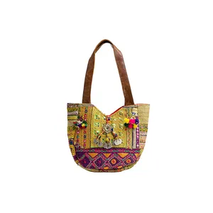 Boho Tote Bag Durable Hand Made Jute Boho Banjara Bags For Women & Girls On Sale At Wholesale Price