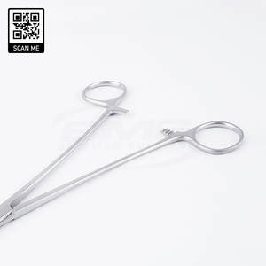 เครื่องมือผ่าตัดทางหู คอ จมูก โลว์เรนซ์ พรีเมียม ขนาด 18 ซม. ทำจากสแตนเลส ใช้ซ้ำได้ พร้อมที่จับเข็มแบบมีฟันเลื่อย คีมแพทย์ - Product Image 5