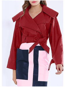 Vestes matelassées de style motard en coton imprimé en cuir de vache sur mesure pour femmes col montant fermeture éclair en métal - Product Image 6