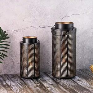 Elegant Festive Gold Metal Hammered <b>Candle</b> Holder Various Sizes Home Event Decorations Handmade Wax Vessel Lanterns & Jars - Product Image 6