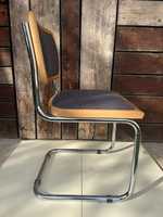 Silla de madera y metal Vintage Industrial Bauhaus Estilo retro Asiento cómodo duradero Perfecto para comedor Sala de estar