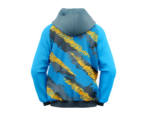 Femmes à la mode cravate teinture à capuche manches longues fermeture éclair 100% coton sweat manteau haut motif solide - Product Image 2