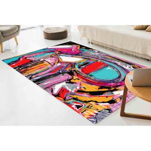 Alfombra Colorida con Diseño Abstracto de Grafiti: Alfombra Moderna con un Toque Artístico, Alfombra Suave con Pelo Largo - Product Image 5