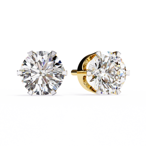 18K Gold Unique Stud Earring with Lab-Grown Diamond Rose Gold and White/Yellow Gold Options for Engagement - Product Image 1
