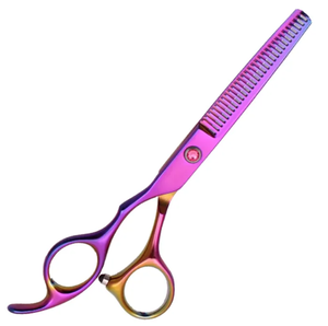 Tijeras para adelgazar el cabello con dientes, accesorios de salón de barbero de acero inoxidable con revestimiento de titanio elegante, tijeras - Product Image 6