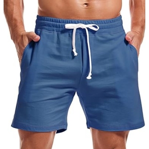 Shorts de sport pour homme - Solides, écologiques, anti-froissement, séchage rapide, imperméables, respirants, en polyester/coton, pour l'été - Product Image 2