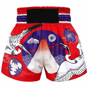 Pantalones cortos de gimnasio de poliéster sublimado completo Unisex personalizados de alta calidad para hombres para boxeo Muay Thai entrenamiento de artes marciales encaje deportivo - Product Image 1